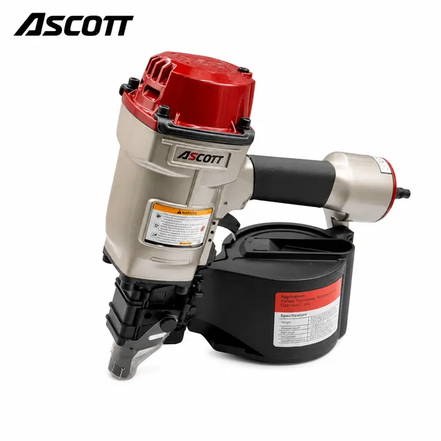 ASCOTT CN80: Professional 3-1/4" Industrial Coil Nailer for Export Wooden Box Assembly